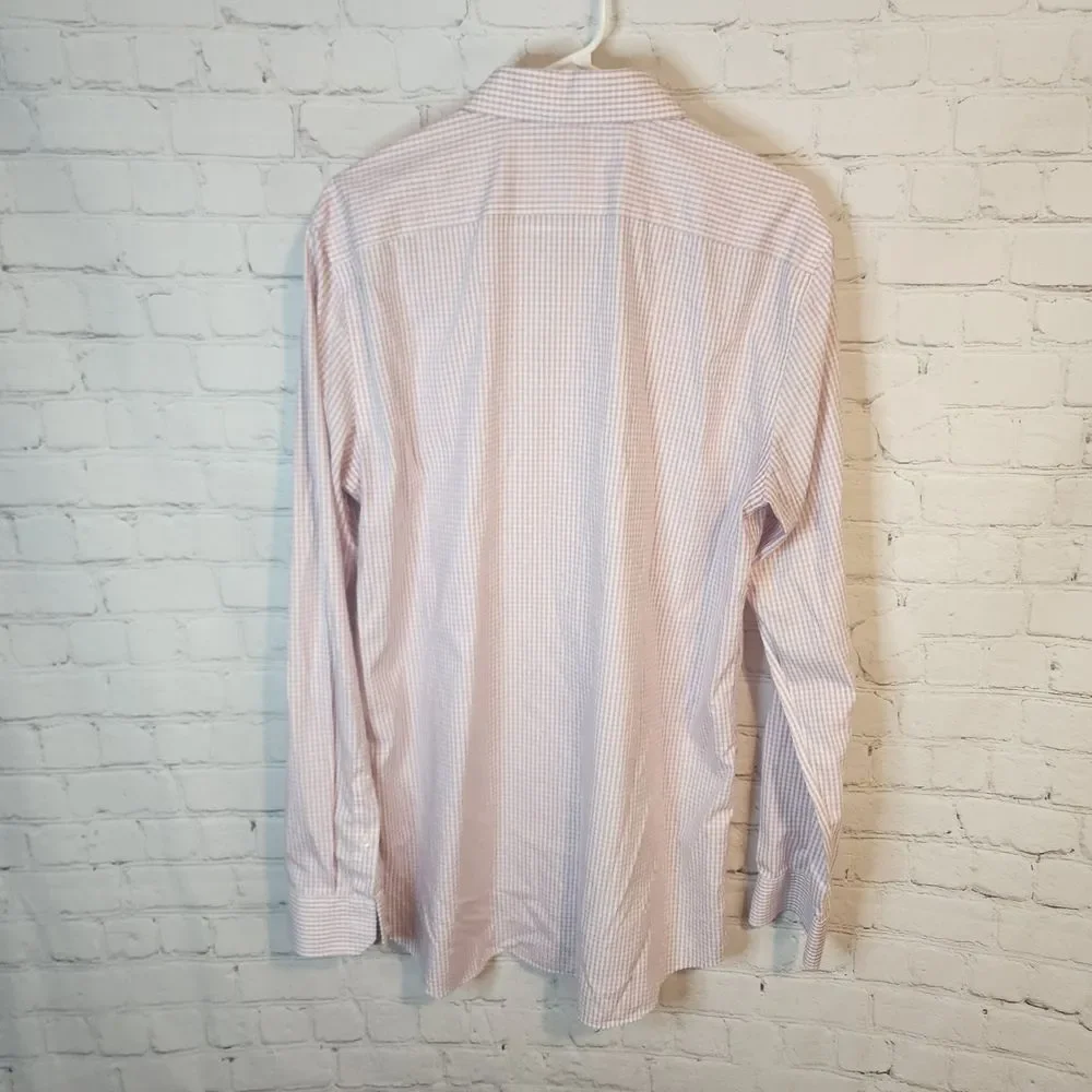 Banana Republic Men's Pink Slim-Fit Button Down Shirt, Size LT